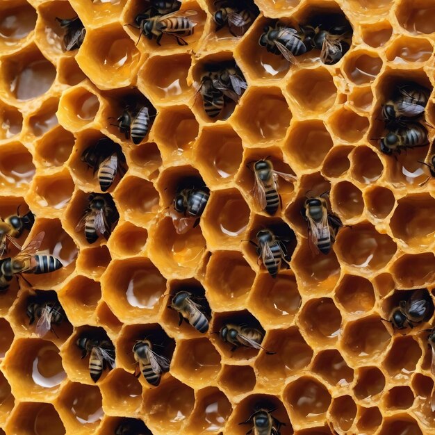 Background hexagon texture wax honeycomb from a bee hive