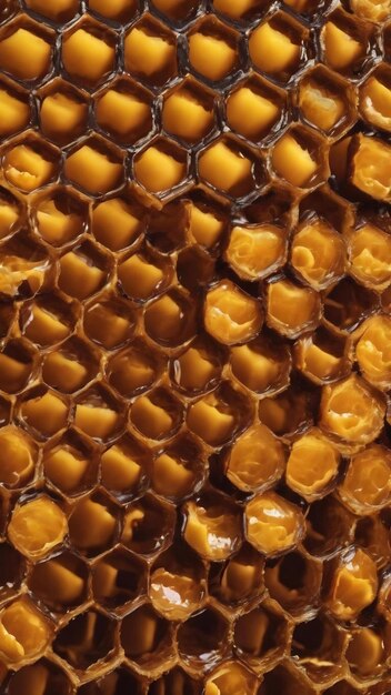 Background hexagon texture wax honeycomb from a bee hive