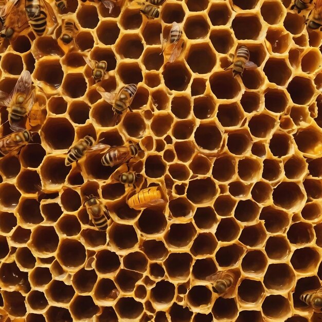 Background hexagon texture wax honeycomb from a bee hive