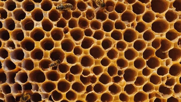 Background hexagon texture wax honeycomb from a bee hive