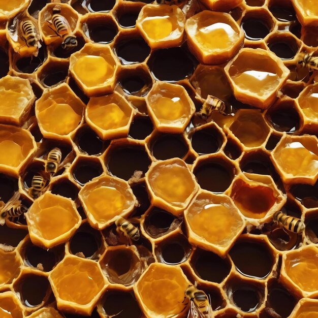 Background hexagon texture wax honeycomb from a bee hive