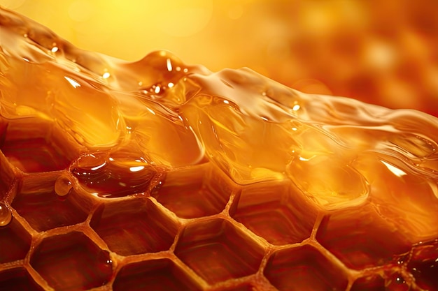 background honeycomb with honey