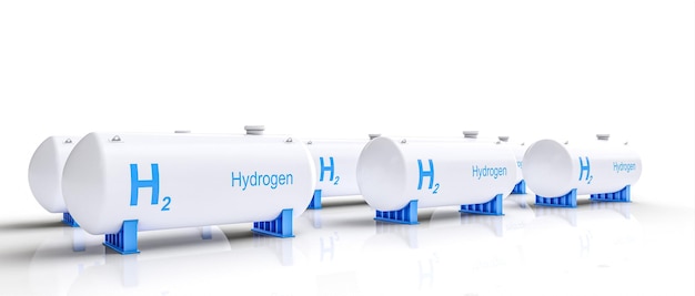 Photo background hydrogen storage containers