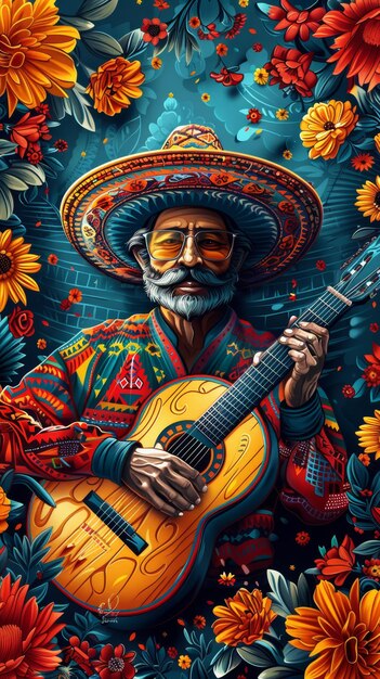 background illustration to commemorate a mexican cinco de mayo