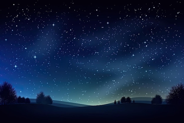 background of an illustration of a starry night sky on a summer night generative ai