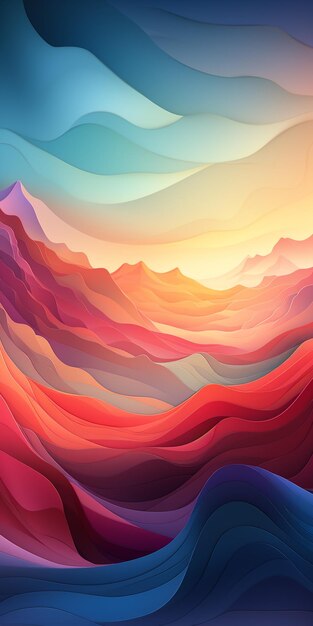 background illustration wave gradient magenta to blue ki generated