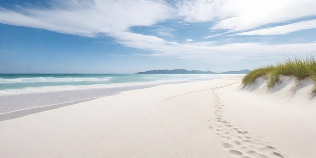 Background image about white sand beach sea and wind ai generative