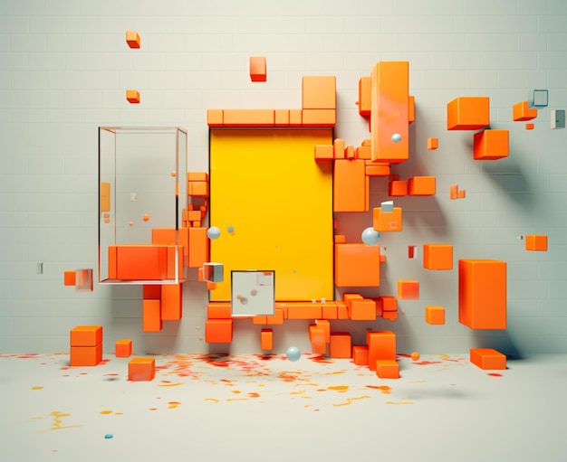 Background image of abstract squares in the background vivid colors