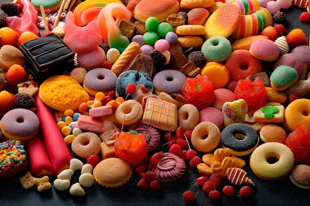 background image of assorted yummy candies