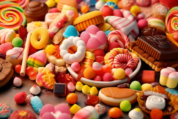 background image of assorted yummy candies