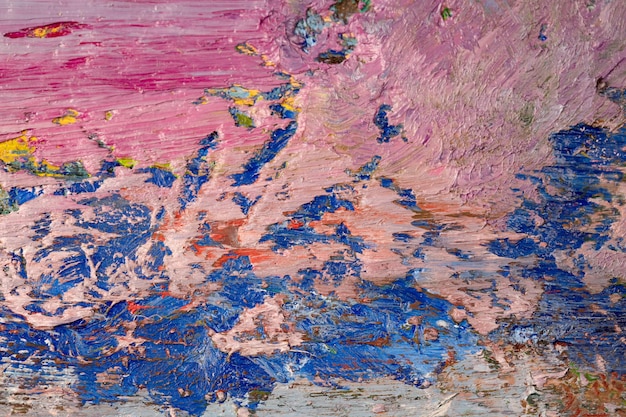 Background image of bright oilpaint palette closeup