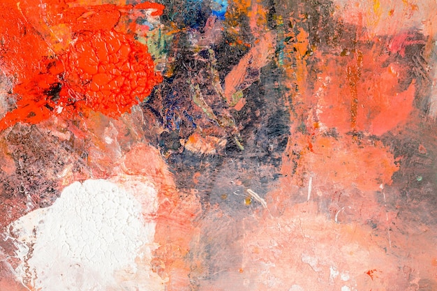 Background image of bright oilpaint palette closeup