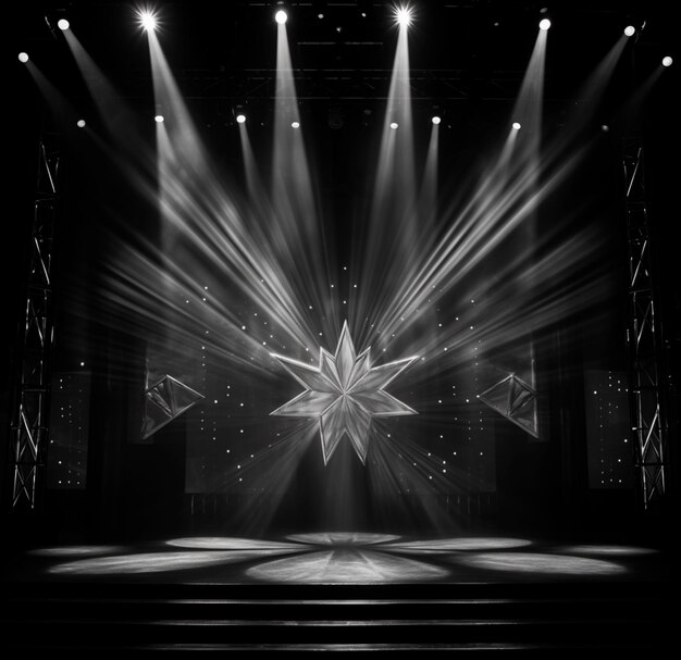 background image of dark stage with lights for composition