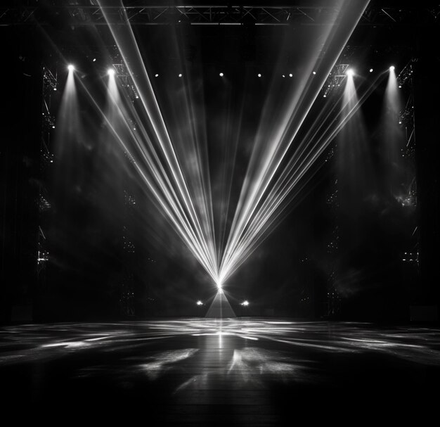 background image of dark stage with lights for composition