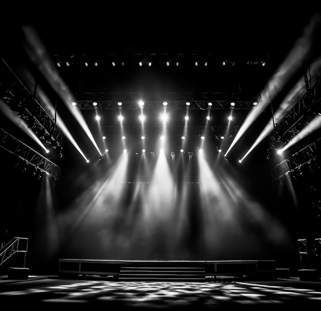 background image of dark stage with lights for composition