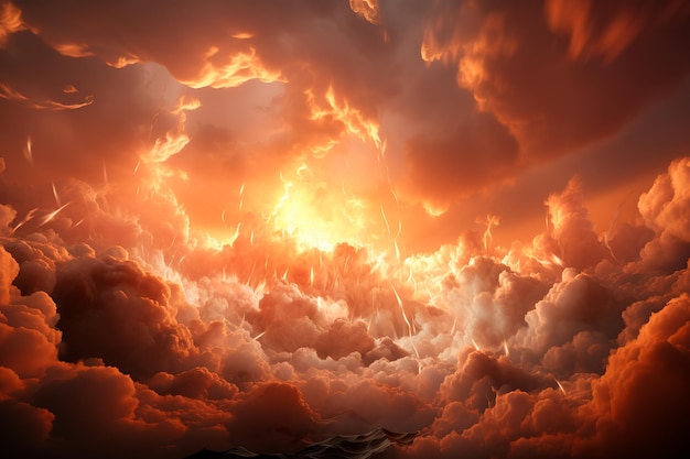 background image of Enigmatic Sky with Clouds and Smoke