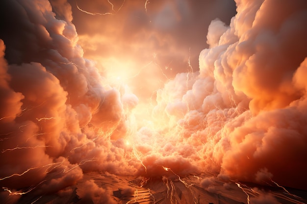 background image of Enigmatic Sky with Clouds and Smoke