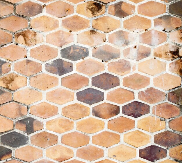 The background image of hexagonal clay tiles