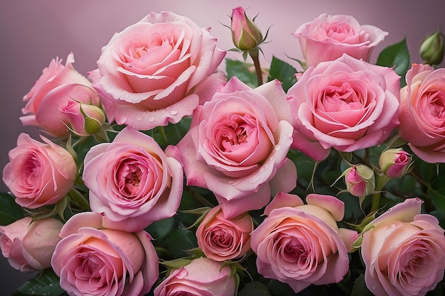 Background image of pink roses with copyspace