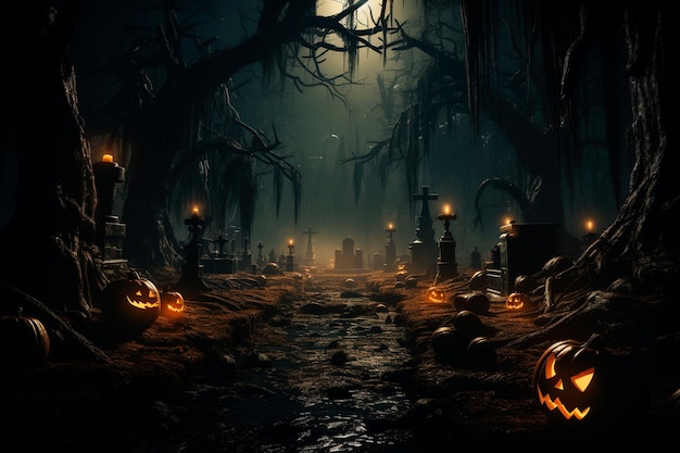 background image of a spooky forest