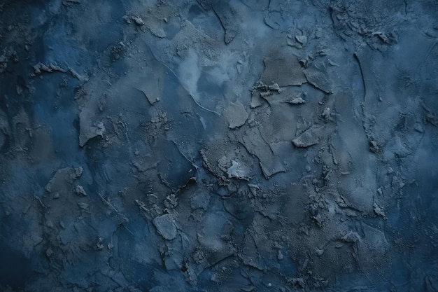 Background image of texture plaster on the wall in dark blue AI generated