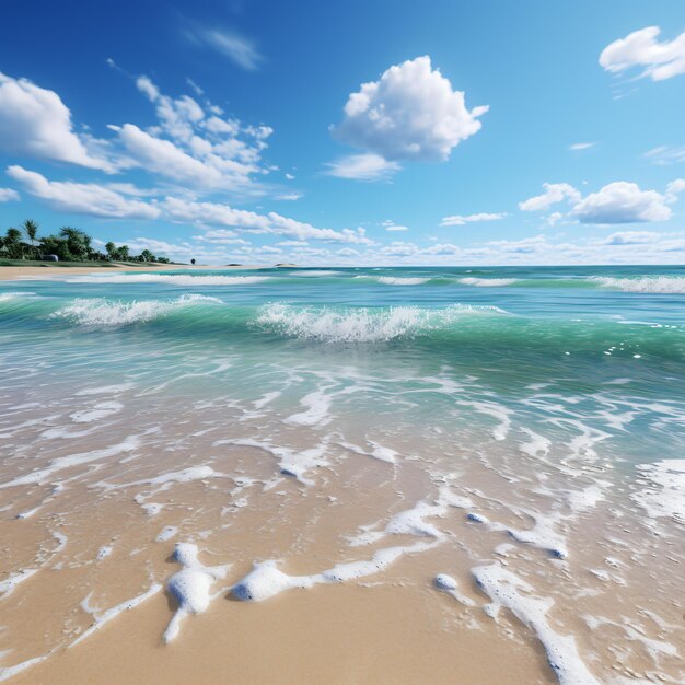 Background Image of Tropical Island Beach and Sea Water