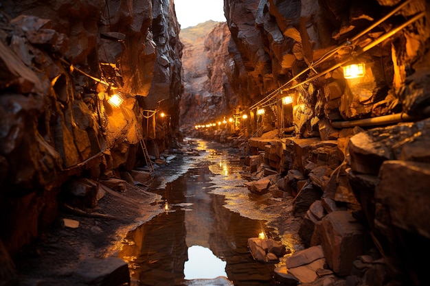 石と岩のトンネル道の背景画像