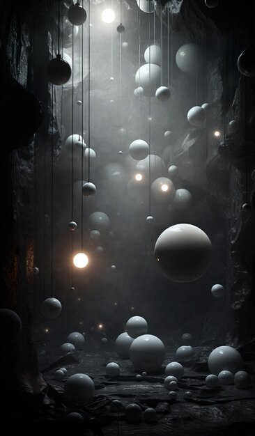 background image with balls in dark tones