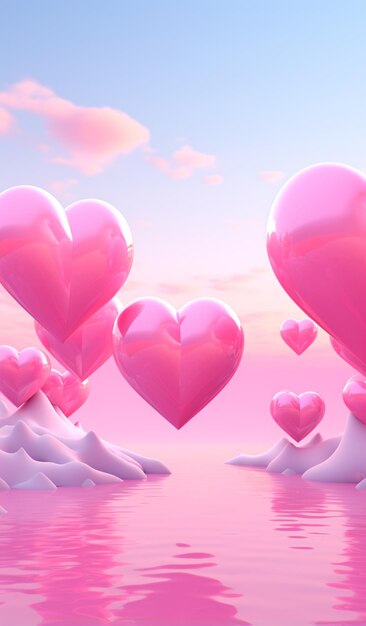 Background image with pink balls and balloons