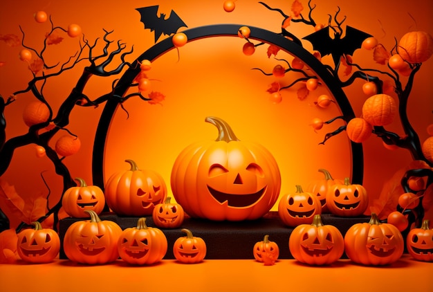 Background image with pumpkin for halloween