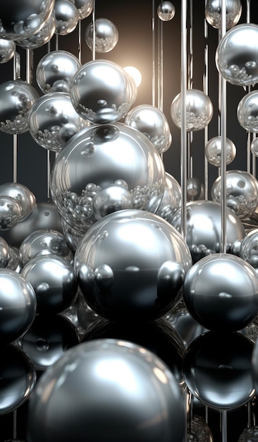 Фото Фоновое изображение с серебряными шариками