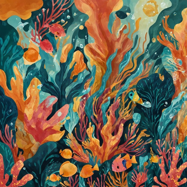 background inspired by underwater worlds with flowing shapes and iridescent hues