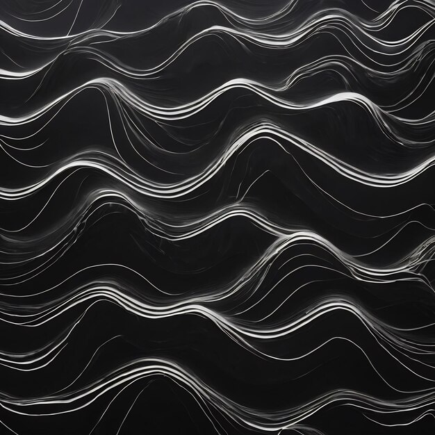 Photo the background is black with white lines in the form of waves sound stream radar