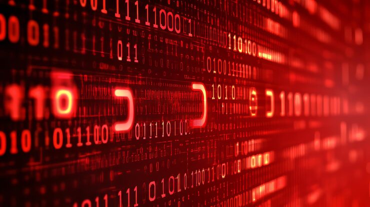 Photo the background is a digital red matrix wall background with numbers and letters it is inspired by the binary code of the internet program and computer data of the future it is also inspired by the