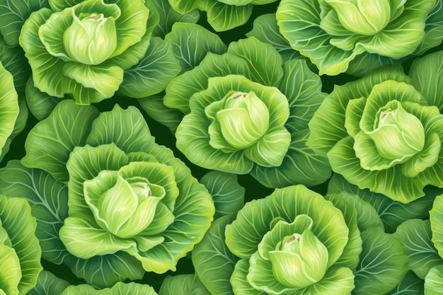 The background is fresh cabbage in AI format Generative AI