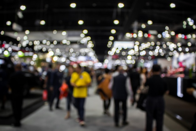 Background is out of focus and blurred at the auto show.