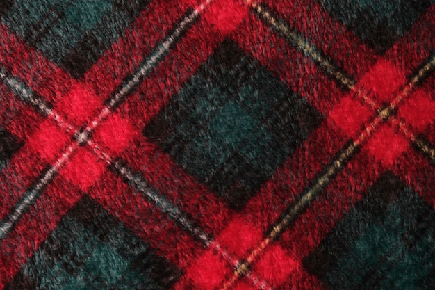 Background is plaid plaid bright red and green