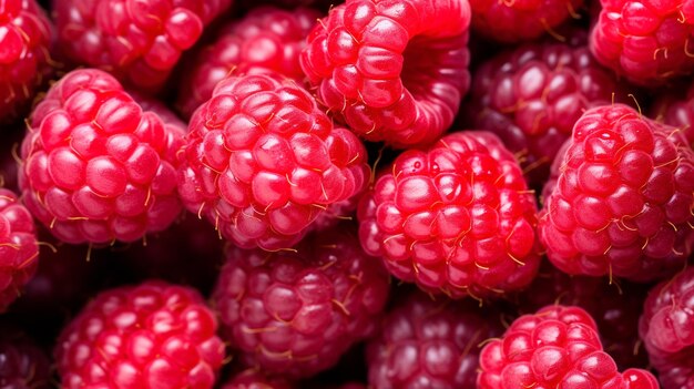 Photo background of a large amount of raspberries