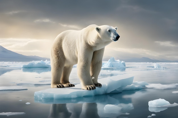 Background of the last polar bear