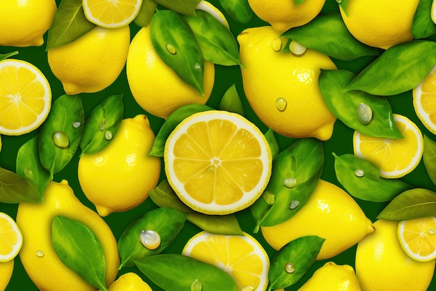 Background of lemons Ai generative