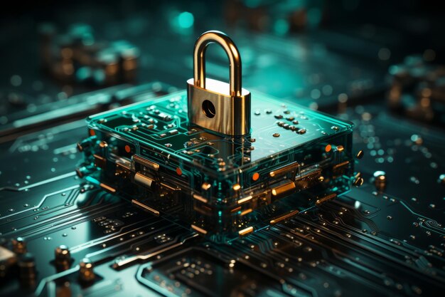 Background of the lock shape of cybersecurity and privacy concepts 3d rendering