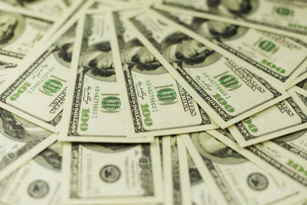 Foto sfondo di un sacco di banconote di denaro contante