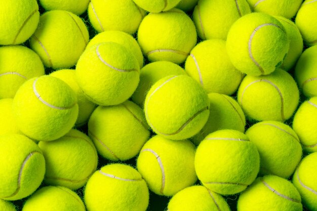 Background of lots of vibrant tennis balls