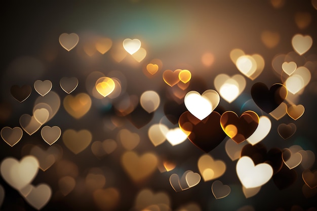 Photo background love bokeh light sky texture blurred hearts