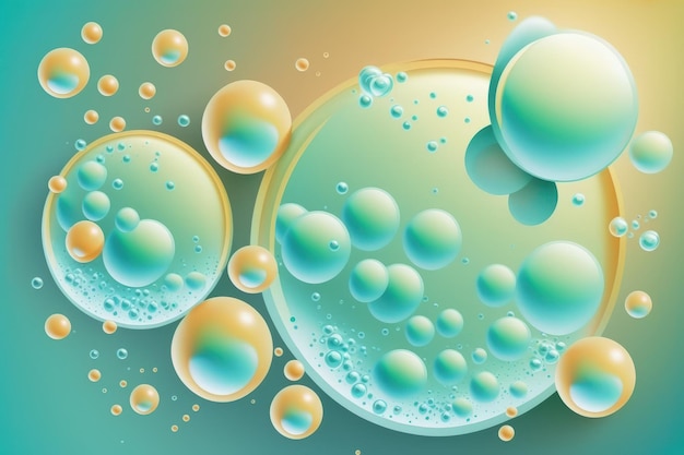 Background made of abstract science with water bubbles cosmetic Designing bubbles with moisturizers