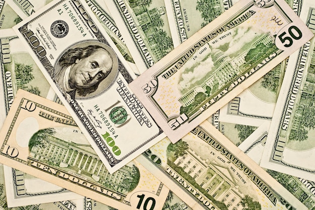 Photo background made of american dollars