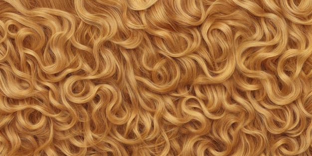 Photo background made of curls of blond hair illustration of light threads generative ai