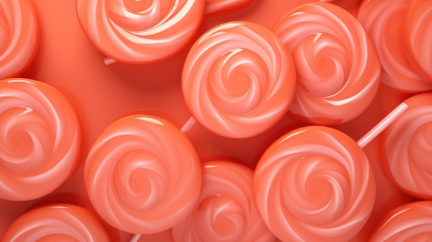 Background made of lollipops in Salmon color