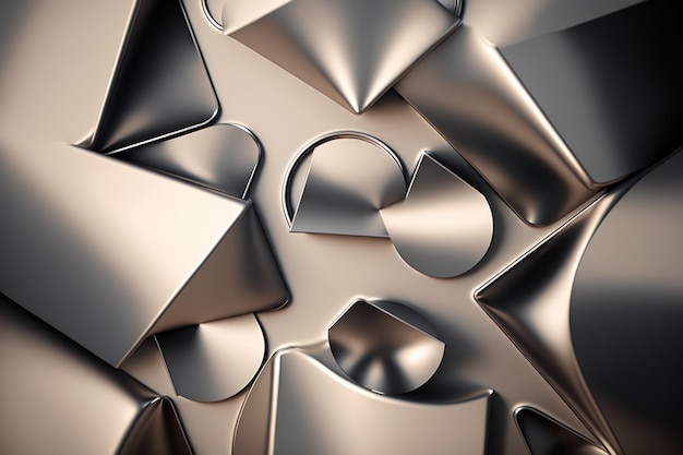 Background made of metal with abstract stainless brushed steel pieces