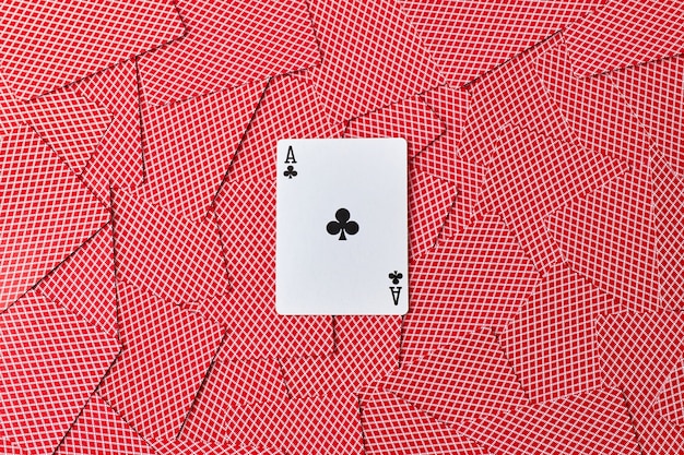 Photo background made of playing cards top down view